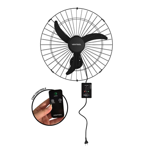 Ventilador de Parede Ventisol Max Control 60cm Preto Bivolt